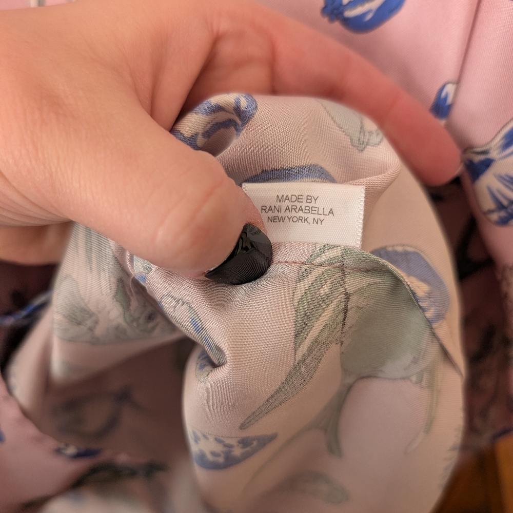 Nina Raynor Silk Fish Seahorse Shell Button Down Quirky Size 10‎ - Picture 4 of 8